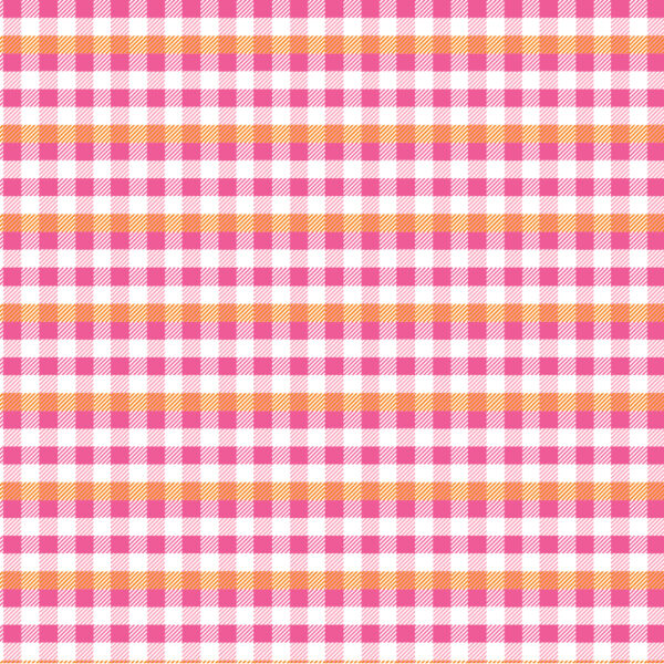 Poppie Cotton Fabric Kitty Loves Candy Pink Plaid