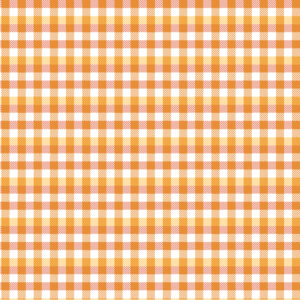 Poppie Cotton Fabric Kitty Loves Candy Orange Plaid