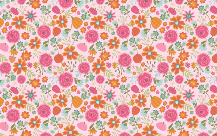 Poppie Cotton Kitty Loves Candy Pretty Pumpkins Pink