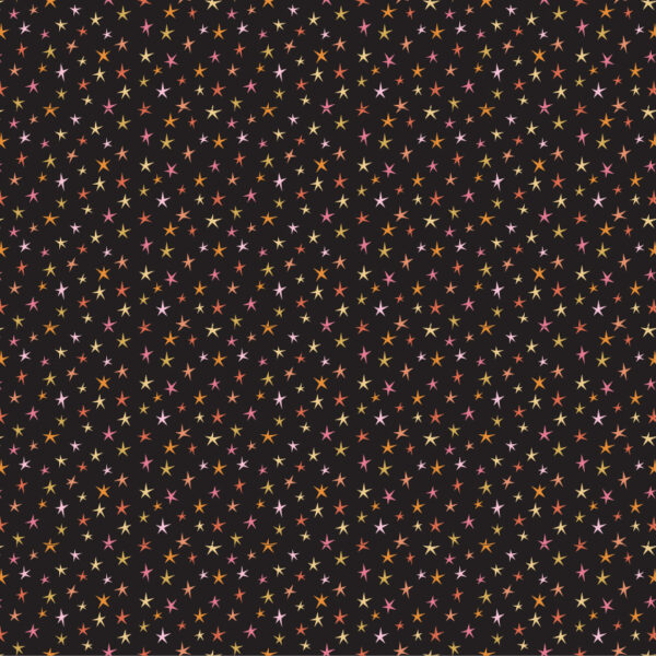 Poppie Cotton Kitty Loves Candy Stars on Black