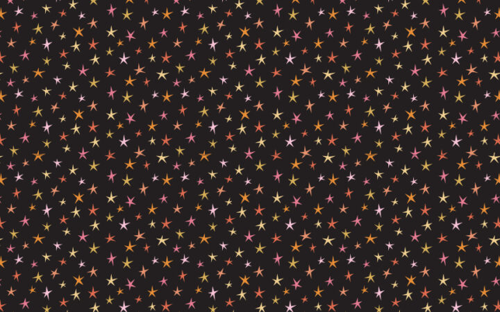 Poppie Cotton Kitty Loves Candy Stars Black