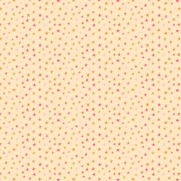 Poppie Cotton Kitty Loves Candy Stars on Yellow