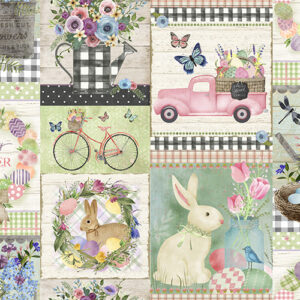 3 Wishes Fabrics Bunny Kisses Easter Wishes Patch