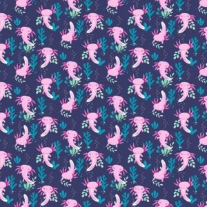Dear Stella Fabrics Make Waves Axolotls
