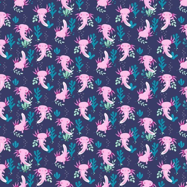 Dear Stella Fabrics Make Waves Axolotls