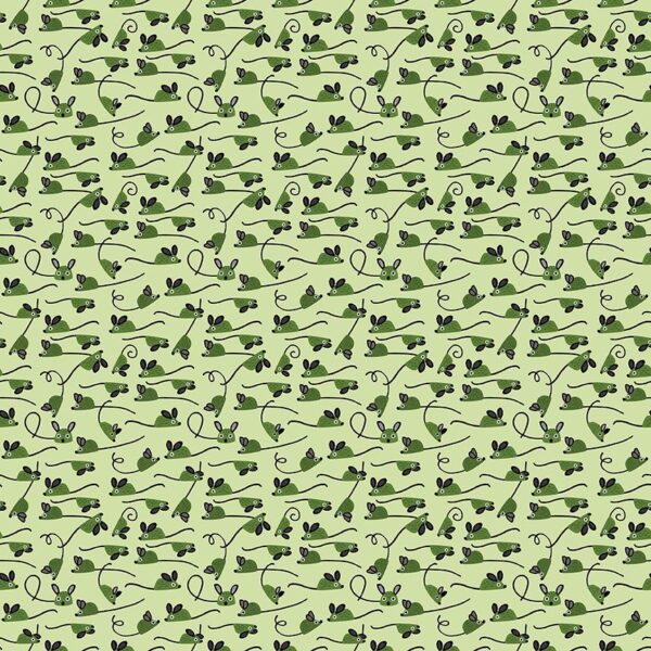 Dear Stella Fabrics A Tall Yarn Mice Green