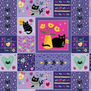Dear Stella Fabrics Hugs N Purrs Just Fur You