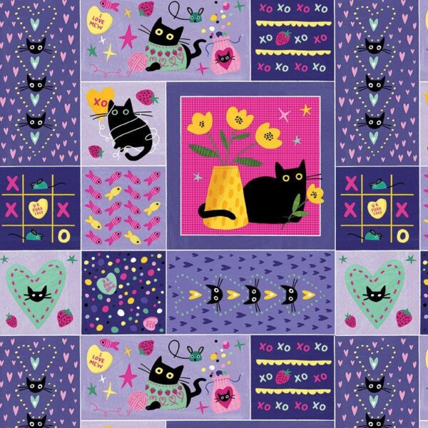Dear Stella Fabrics Hugs N Purrs Just Fur You