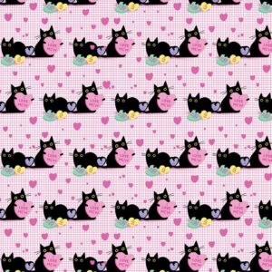 Dear Stella Fabrics Hugs N Purrs I Love Mew