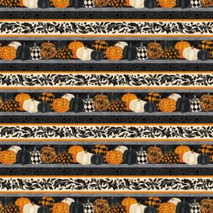 Northcott Fabrics Hallow's Eve Pumpkin Stripe