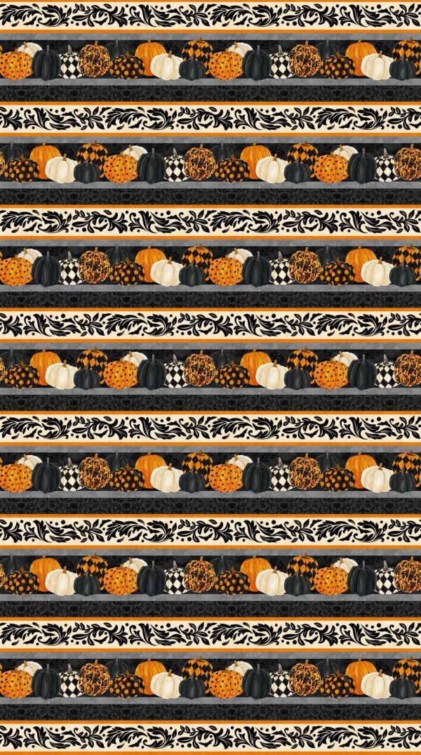 Northcott Fabrics Hallow's Eve Pumpkin Stripe