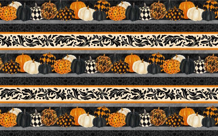 Northcott Hallow’s Eve Pumpkin Stripe
