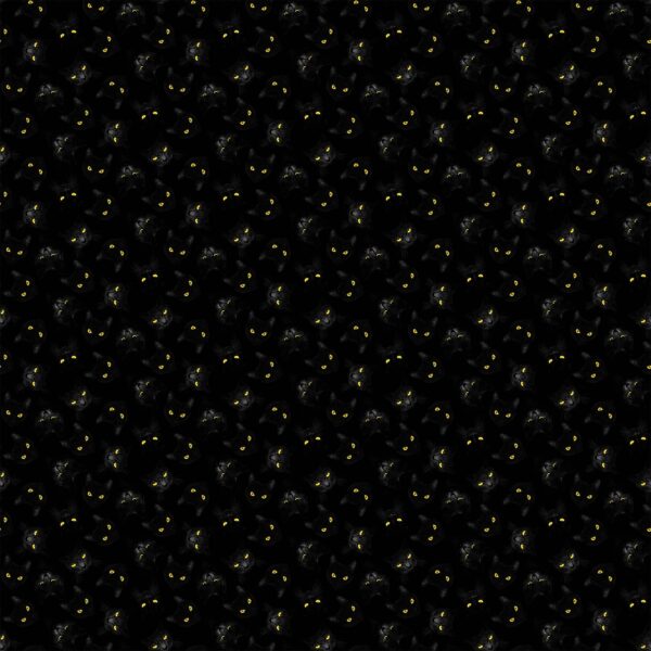 Northcott Fabrics Hallow's Eve Black Cats Eyes