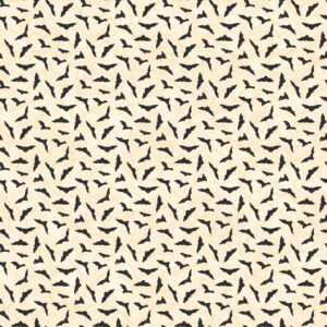 Northcott Fabrics Hallow's Eve Black Bats on Cream