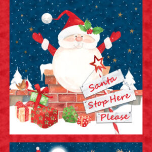 Northcott Fabrics Santa Stop Here Please Quilt Panel
