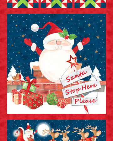 Northcott Santa Stop Here Quilt Panel