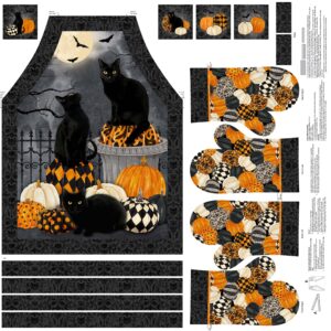 Northcott Fabrics Hallow's Eve Apron & Oven Gloves Panel