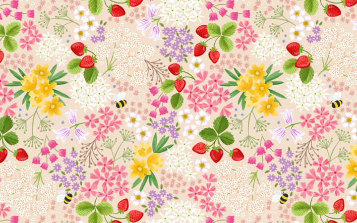 Lewis & Irene Teddy Bear’s Picnic Floral Cream