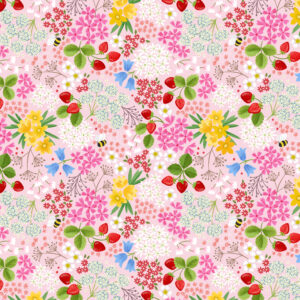 Lewis & Irene Teddy Bear’s Picnic Floral Pink