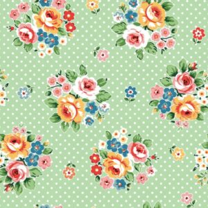 Poppie Cotton Flower Market Green Bouquet