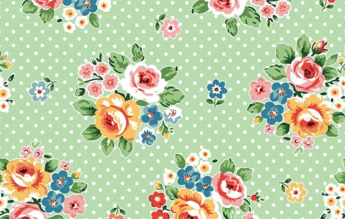 Poppie Cotton Flower Market Green Bouquet