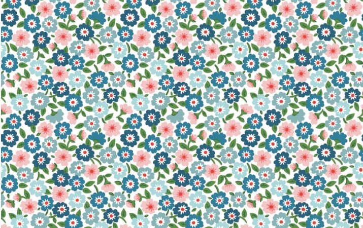 Poppie Cotton Flower Market Blue Forget Me Nots