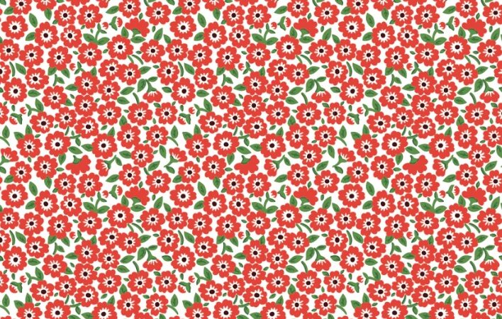 Poppie Cotton Flower Market Red Forget Me Nots