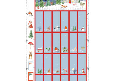 Nutex Christmas Eve Advent Panel Red