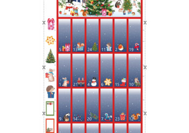 Nutex Woodland Advent Calendar Panel Red
