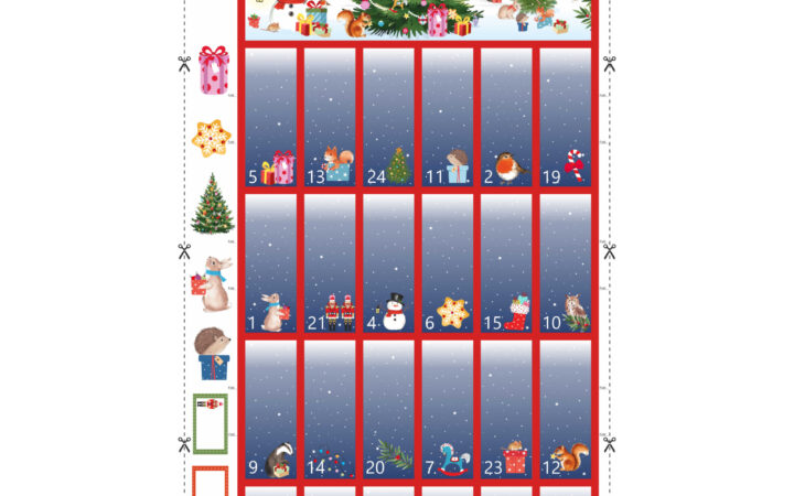 Nutex Woodland Advent Calendar Panel Red