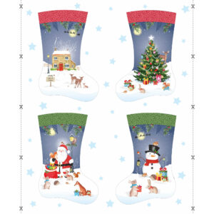 Nutex Woodland Christmas Stocking Panel