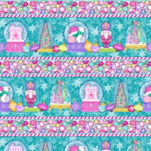 Northcott Merry & Bright Snow Globe Stripe