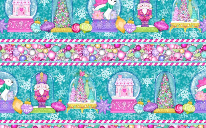 Northcott Merry & Bright Snow Globe Stripe
