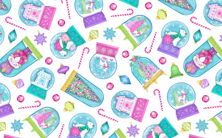 Northcott Merry & Bright Tossed Snow Globes